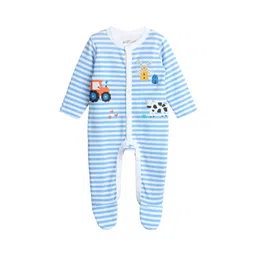 BONTOTS Infant Boys Striped Organic Cotton Sleepsuit-picture-22