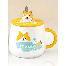 BonZeaL Yellow & Blue Printed Ceramic Glossy Cups Set of Cups and Mugs-picture-19