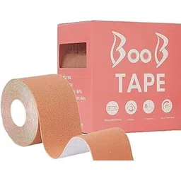 Boob Tape Kit - Instant Boob Tape with 10 Nipple Pasties for Fashion Body Tape for Clothes Adhesive Strapless Bra & Heavy Breast Support - Boobs Tape for Women Beige-picture-34
