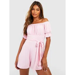 Boohoo Off-Shoulder Bardot Playsuit-picture-10