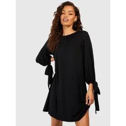 Boohoo Solid A-Line Dress-picture-37