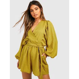 Boohoo Textured Wrap-Style Playsuit-picture-27