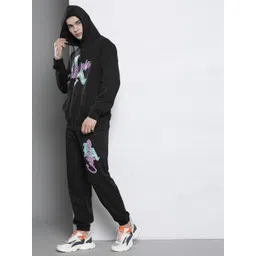 boohooMAN Typography Detailed Hooded Oversized Tracksuits image 3