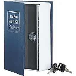 Book Safe Dictionary Style Iron Locker Jewellery Home Hidden Box with 2 Key (Random Colour, Standard Size)-picture-16