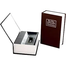 Book Safe Lock Box Portable Cash Jewelry Storage Box Case with Combination Lock for Money Storage Secret Book Locker Dictionary Type 3 Digit Combination Lock (1Pcs)-image-4