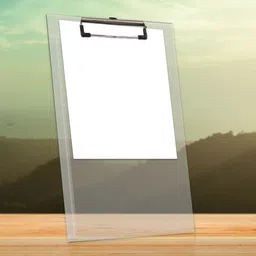 bookford Clear Transparent Paper Clipboard Drawing/Writing/Exam board with Clip & Elastic-picture-12
