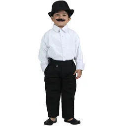 BookMyCostume Cotton Full Sleeves Bhagat Singh Costume Set - White & Black-picture-18