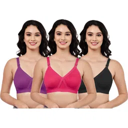 boomshy Pack of 3 Women Full Coverage Non Padded Bra-picture-15