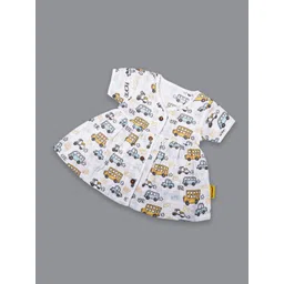 Born Babies Infant Girls Print Organic Cotton A-Line Dress-picture-49