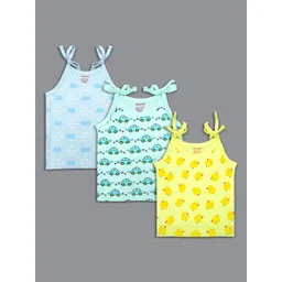 Born Babies Infants Pack Of 3 Printed Cotton Sleeveless Jhabla Vests CBSBYK-picture-55