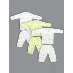 Born Babies  Kids Pack Of 3 Printed Organic Cotton Tops With Pyjamas-picture-12