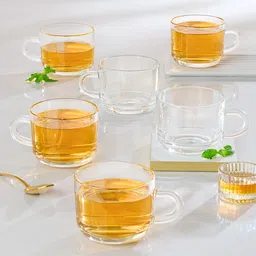 borosil Chai Time (210 ml), Borosilicate Glass Cup Set, Microwave Safe, Transparent Glass Coffee Mug-picture-12