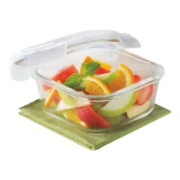 BOROSIL Klip n Store 800ml Borosilicate Glass Square Storage Container with Lid (Scratch Resistant, Transparent)-picture-11