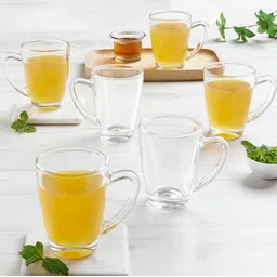 borosil Serene 195 ml Tea/Coffee Set of 6pc, Borosilicate Tuff Glass, Microwave Safe Glass Coffee Mug-picture-12