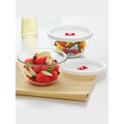 BOROSIL Transparent Glass Oven & Microwave Safe Mixing & Serving Bowl With Lid-picture-27
