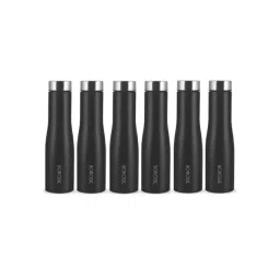 Borosil Water Bottle with Single Wall & Leakproof Set of 6 (Black, 1000 ml)-image-26
