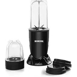 Borosil NutriFresh Portable Mini-Blender & Grinder, 500 ml Blending Jar, 300 ml Chutney Jar, For Blending Smoothies & Chutneys, Dry Grinding Spices, Black, 400 W-picture-12