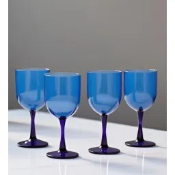 borotech Prism Hue Wine Goblet - Set of 4, 280ml - Blue | Handcrafted Borosilicate Glass-picture-13