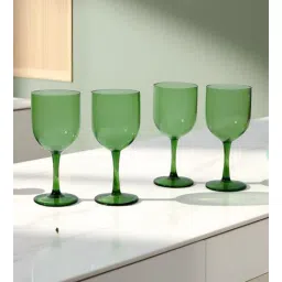 borotech Prism Hue Wine Goblet - Set of 4, 280ml - Green | Handcrafted Borosilicate Glass-picture-29