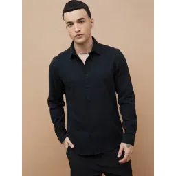 Bossini Black Cotton Regular Fit Shirt-picture-45