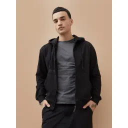Bossini Black Cotton Relaxed Fit Hoodie-picture-32