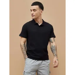 Bossini Black Cotton Relaxed Fit Polo T-Shirt-picture-33