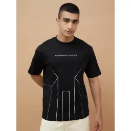 Bossini Black Cotton Relaxed Fit Printed T-Shirt-picture-34