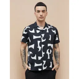 Bossini Black Smart Fit Printed Shirt-picture-36