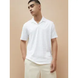 Bossini White Regular Fit Checks Polo T-Shirt-picture-24