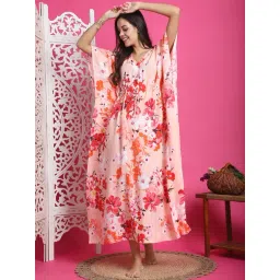 Boston Club Pink Printed Kaftan Night Dress-picture-24