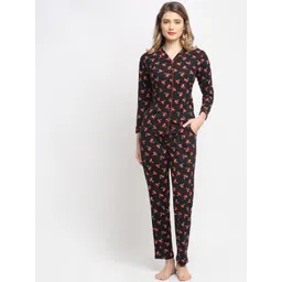 Boston Club Women Black & Red Printed Night Suit-picture-39