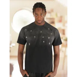 Botabochi Black Cotton Regular fit Embellished T-Shirt-picture-10