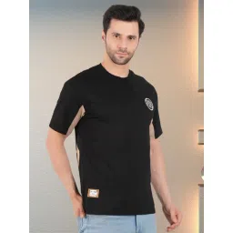 Botabochi Black Cotton Regular fit Embroidery T-Shirt-picture-13