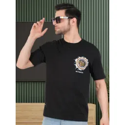 Botabochi Black Cotton Regular fit Embroidery T-Shirt-picture-15