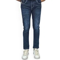 BOTABOCHI Men Slim Fit Low Distress Light Fade Jeans-picture-34