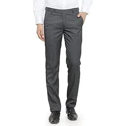 bottomline Men's Slim FIT Formal Trousers Pants (34, Mix Grey)-picture-15