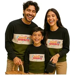 bouncy toonz Family Matching Color Block Sweatshirts - Making Memories Design Outfits for Vacations & Celebrations – Cozy Holidays Wear for Photoshoots (Family-SS-Cutsew-Memories)-picture-25