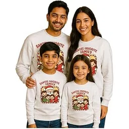 bouncy toonz Santa’s Favorite Family Matching Christmas Sweatshirts – Festive Dress Set for Mom, Dad and Kids - Holiday Xmas Winter Costume (Christmas-Santa's-Favourite-Family)-picture-10