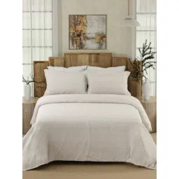 Boutique Living Gardenia Augusta White Cotton 300 TC Super King Bedsheet with 2 Pillow Covers-picture-25