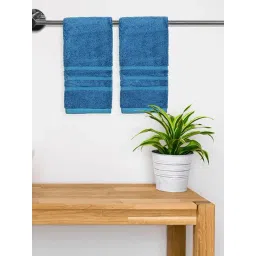 Boutique Living Kalpavriksha Blue 550 GSM Cotton Hand Towels - Set of 2-picture-13