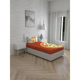 Boutique Living Rock & Room Geometric Brown 210 TC Cotton Single Bed Sheet with 1 Pillow Cover-picture-14