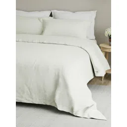 Boutique Living India White 100% Cotton 300 TC King Bedsheet with 2 Pillow Covers-picture-11