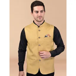 BOWLIFESTYLE Woven Nehru Jacket-picture-19