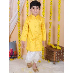 BownBee Boys Ethnic Motifs Woven Design Regular Kurta with Dhoti Pants-picture-44