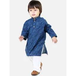 BownBee Boys Leheriya Printed Regular Pure Cotton Kurta With Pyjamas-picture-31