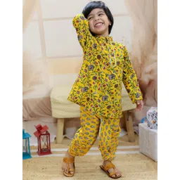 BownBee Boys Printed Regular Gotta Patti Pure Cotton Kurta with Dhoti Pants-picture-31
