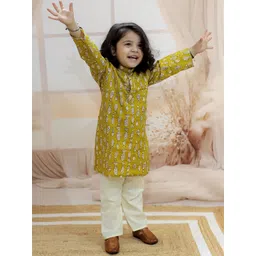 BownBee Boys Printed Regular Pure Cotton Kurta with Pyjamas-picture-57