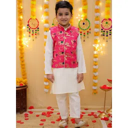 BownBee Boys Printed Regular Pure Cotton Kurta with Pyjamas-picture-45