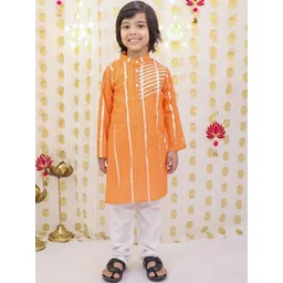BownBee Boys Printed Regular Pure Cotton Kurta with Salwar-picture-33