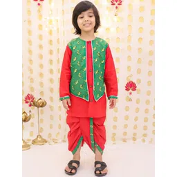 BownBee Boys Regular Pure Cotton Kurta with Dhoti Pants-picture-10